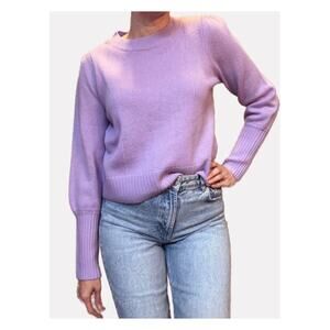 Hill House Sylvie Cropped Knit Merino Wool Sweater Lavender Purple XS